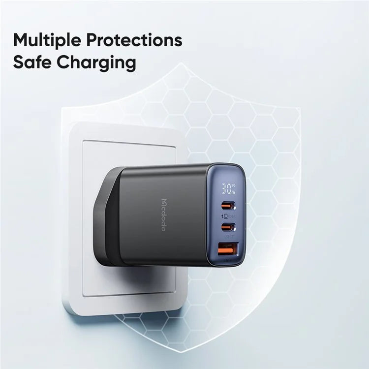 Mcdodo CH-2170 30W 3-Port Digital Display Fast Charger - Saif Al Najmi Kw