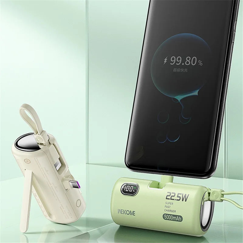 WEKOME GN-97FX 5000mAh Power Bank 22.5W Fast Phone Charger Pocket Mobile Power Supply - Black
