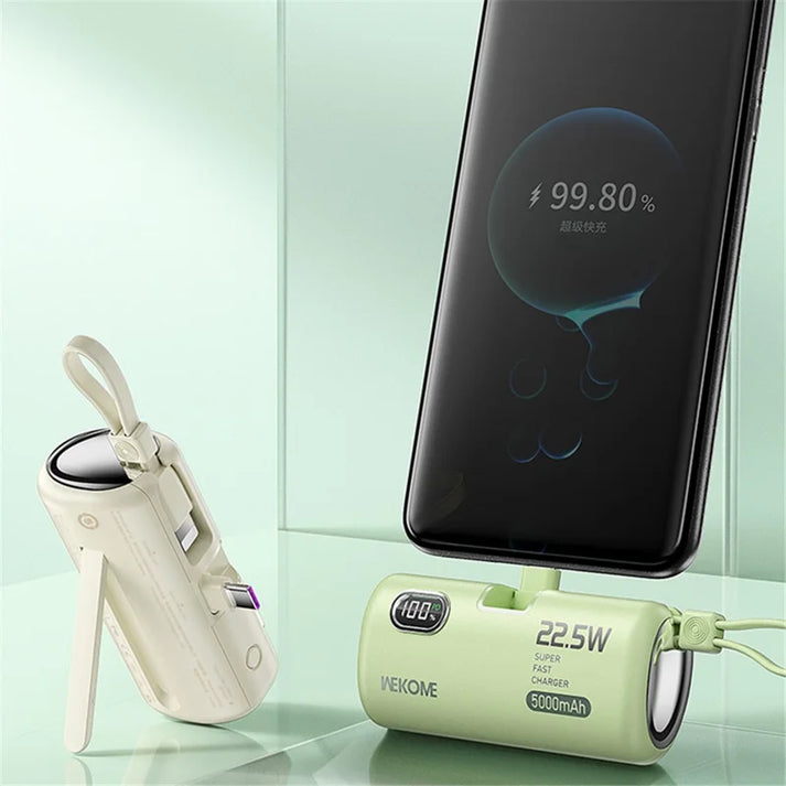 WEKOME GN-97FX 5000mAh Power Bank 22.5W Fast Phone Charger Pocket Mobile Power Supply - Black