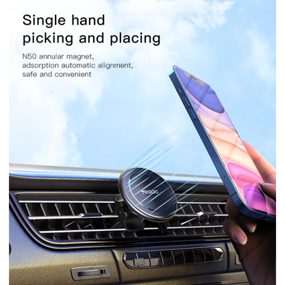 Yesido C126 Magnetic Car Phone Holder – Strong Grip Mount, Black