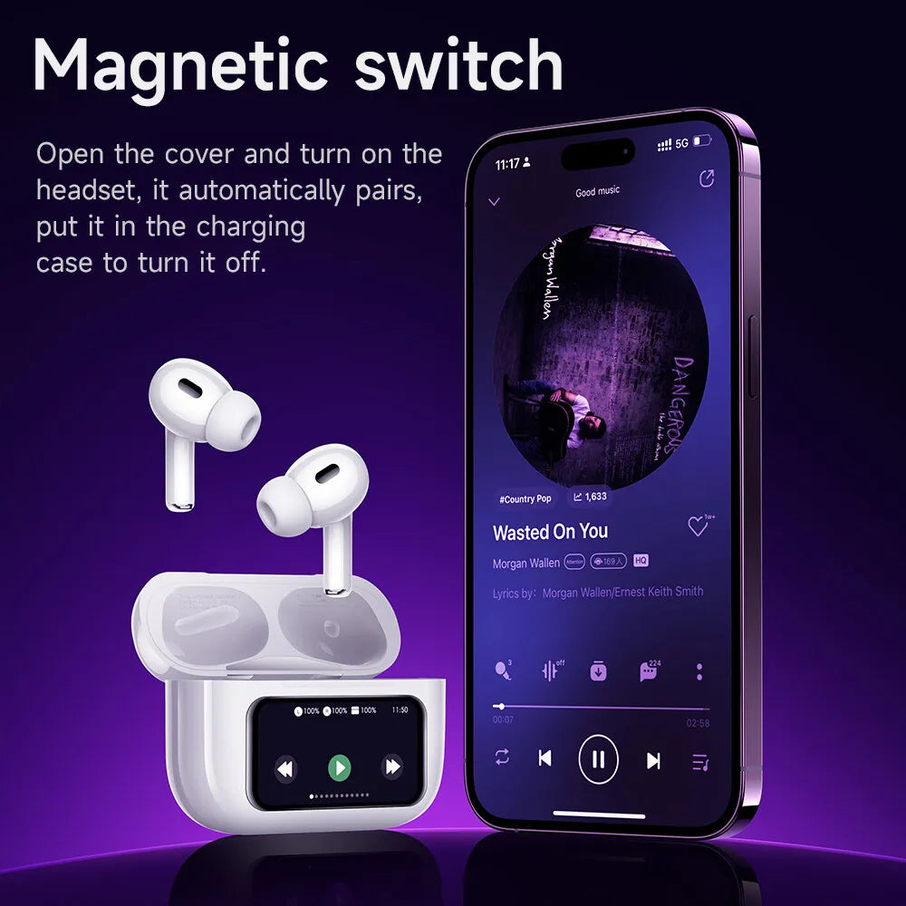 Hoco EW72 Soar true wireless ANC Noise Reduction touch screen BT headset - white - Saif Al Najmi Kw
