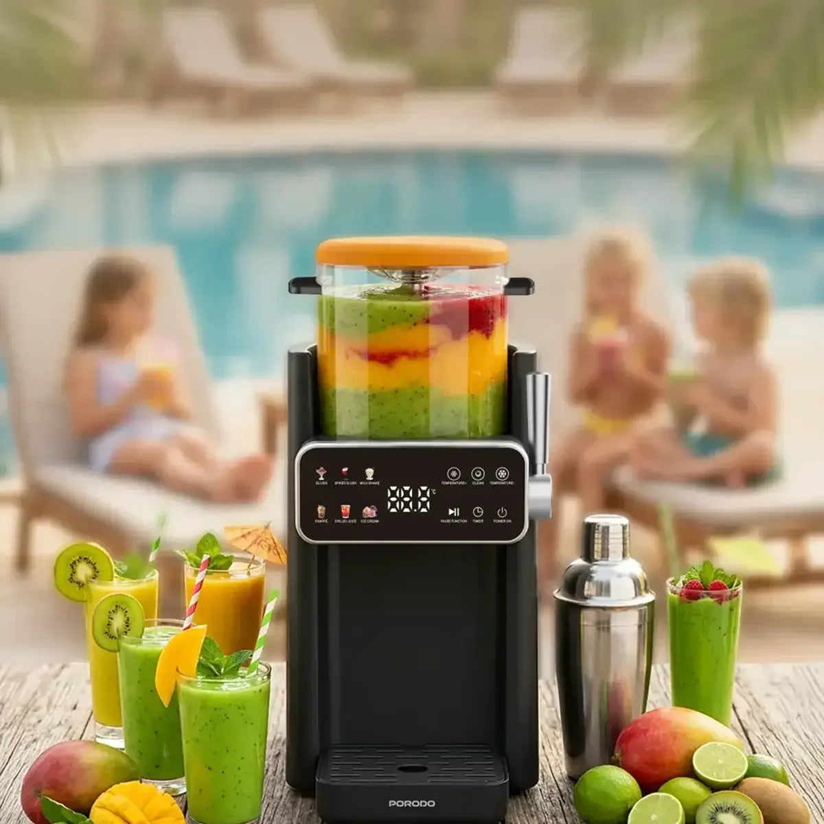 Porodo Frappé Ice Cream & Slushie Maker – 1.2L Dual Function