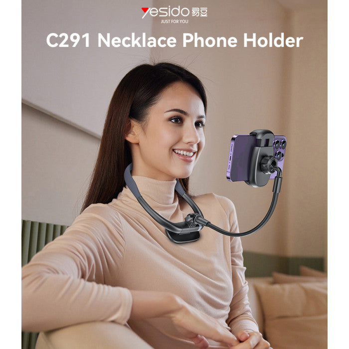 C291 Liquid Silicone Magnetic Necklace Phone Holder – Soft Poem Layer Comfort Strap