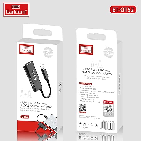 Earldom 2-in-1 Lightning Adapter to Lightning Charger and AUX 3.5mm - Saif Al Najmi Kw