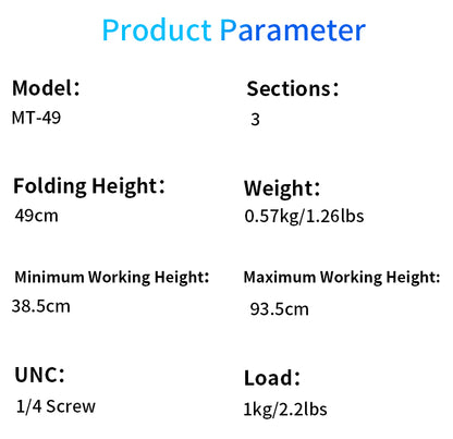 Jmary MT-49 Compact Tripod Stand for Phone & Camera