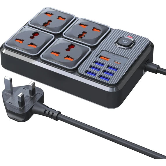 MOXOM MX-ST15 2500W Power Socket wrhtfthith 4 UK Sockets, 7 USB Ports and Type-C PD Port - Saif Al Najmi Kw