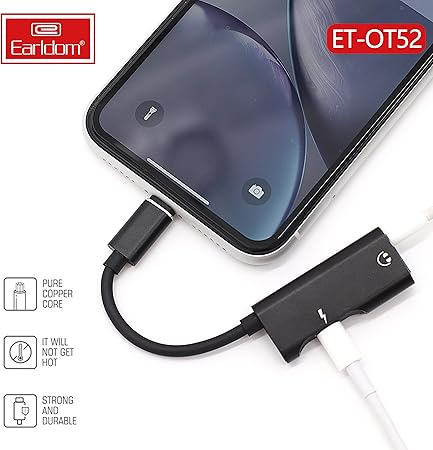 Earldom 2-in-1 Lightning Adapter to Lightning Charger and AUX 3.5mm - Saif Al Najmi Kw
