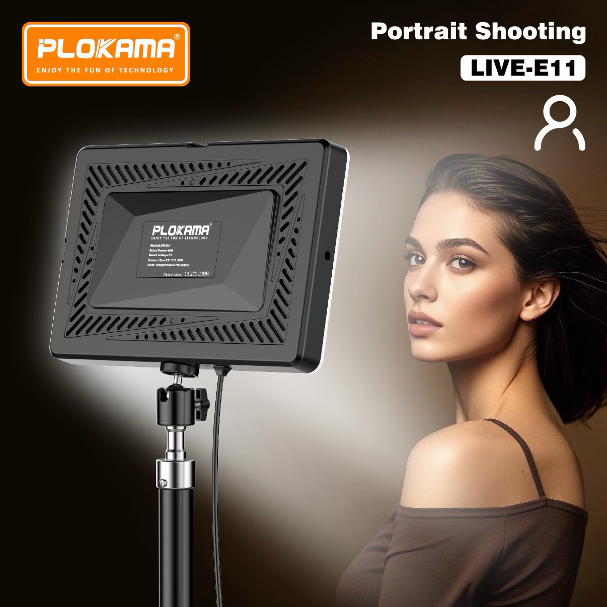 PLOKAMA LIVE-E11 10W LED Panel Light 2700-6500K Studio Light