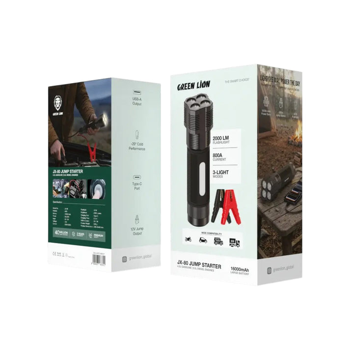 Green Lion JX-80 16000mAh Jump Starter 12V – Grey