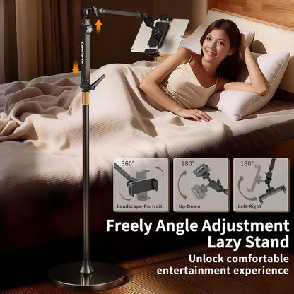 Angle Adjustable Floor Standing Metal Tablet PC Holder Stand