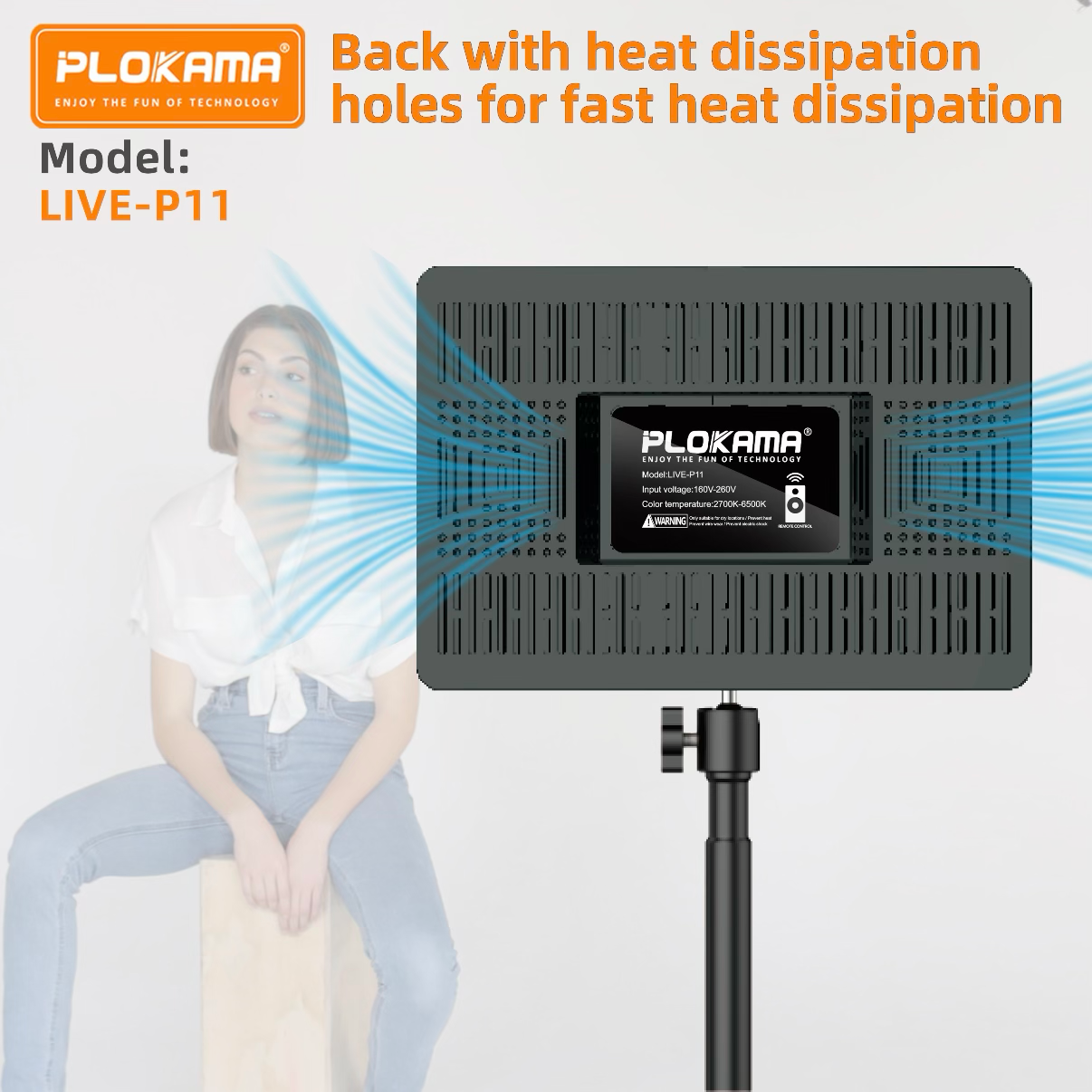 PLOKAMA LIVE-P11 LED Fill Light Panel Soft Studio Video Light