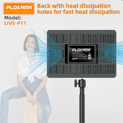 PLOKAMA LIVE-P11 LED Fill Light Panel Soft Studio Video Light