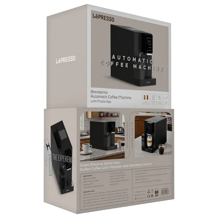 LePresso Brevissimo Automatic Coffee Machine — 1480W Dual Boiler Mobile App