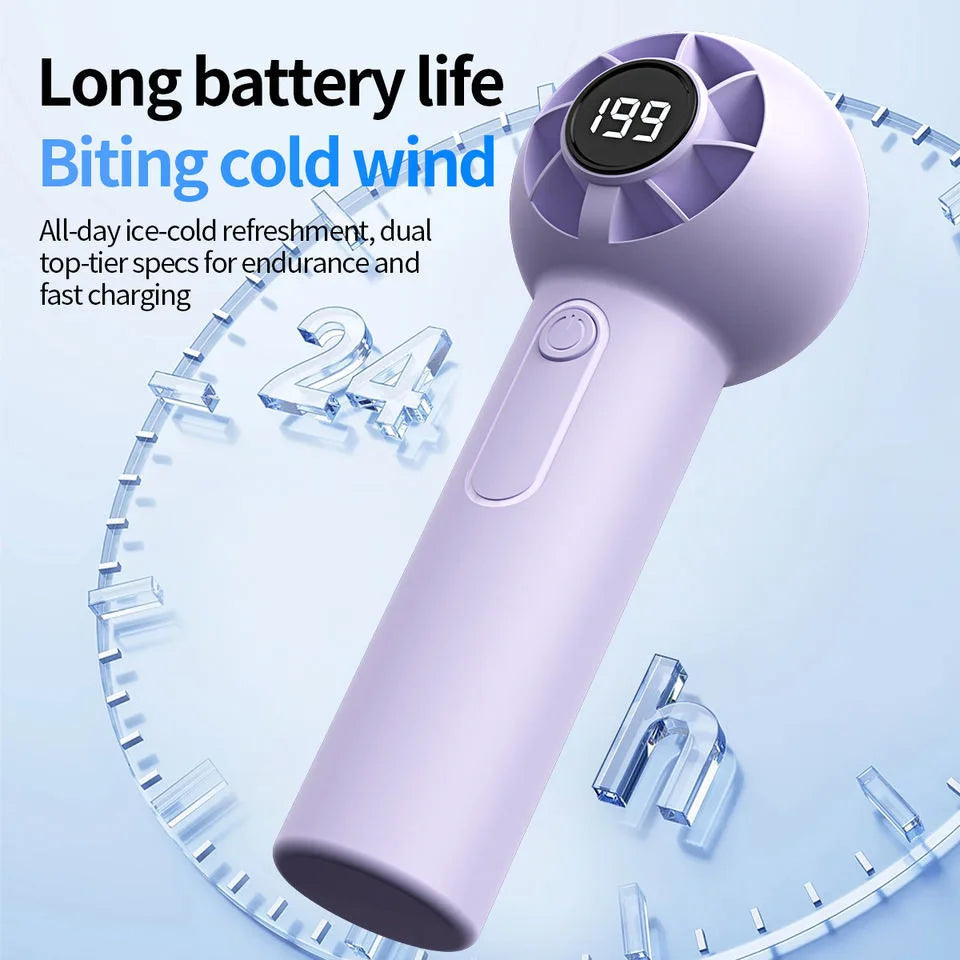 Portable Rechargeable Handheld Fan — Car Bedroom Outdoor