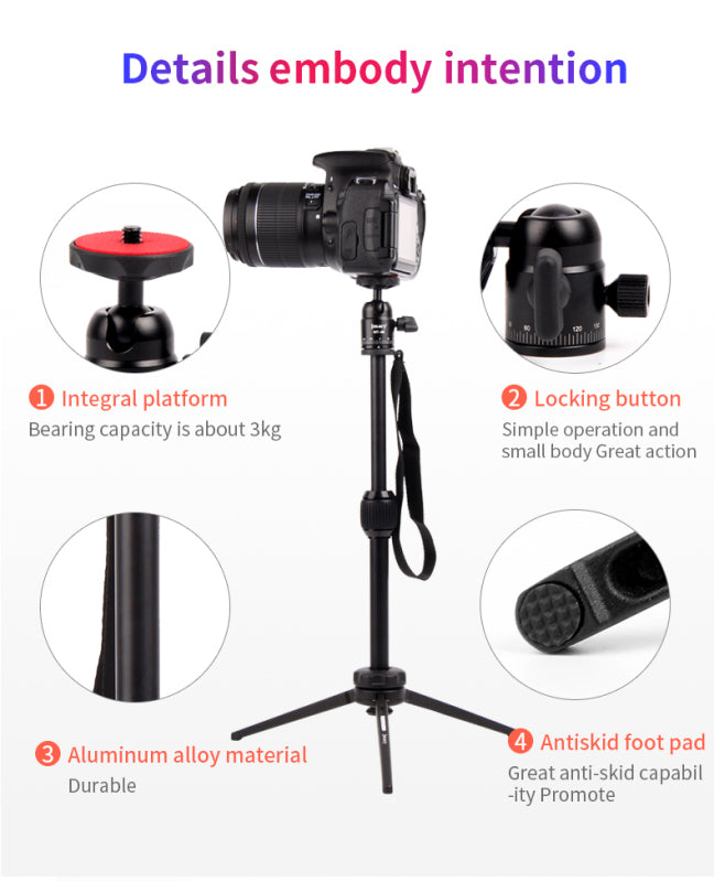 Jmary MT-68 Aluminum Mini Tripod Stand for Phone & Camera