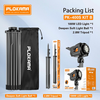 PLOKAMA PK-400S Kit B 100W LED Soft Light with 2.8m Tripod
