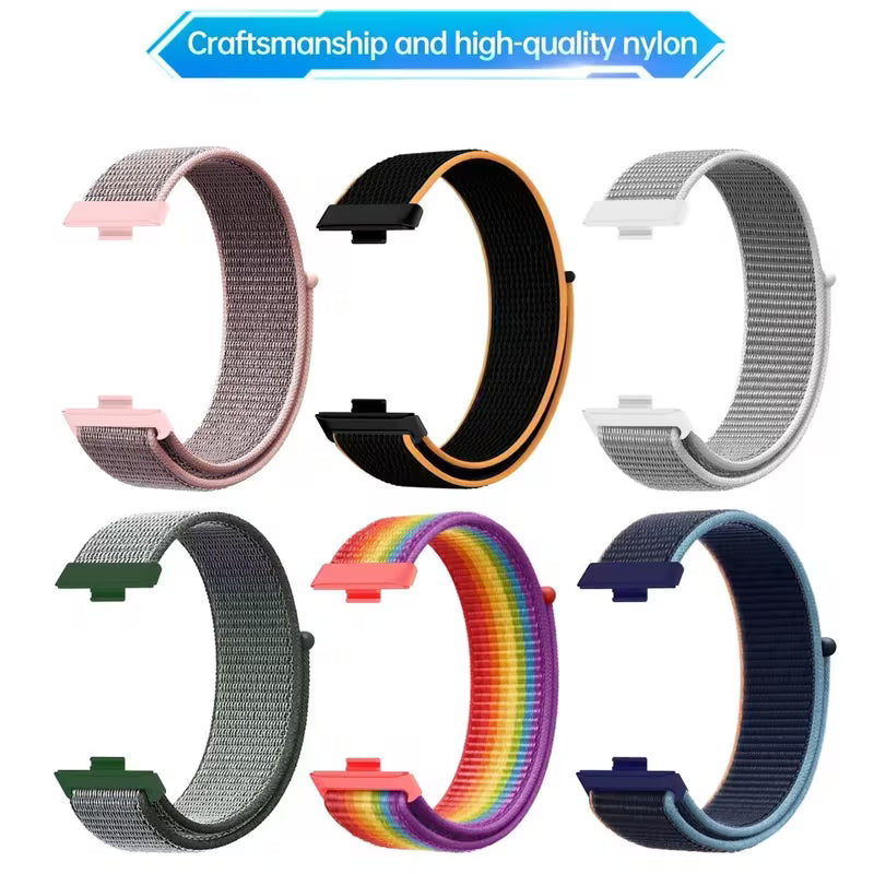 compatible with huawei watch fit 3 4 4 pro durable nylon loop strap breathable wristband smartwatch bracelet additions comfortable lightweight band for daily use and workouts 3