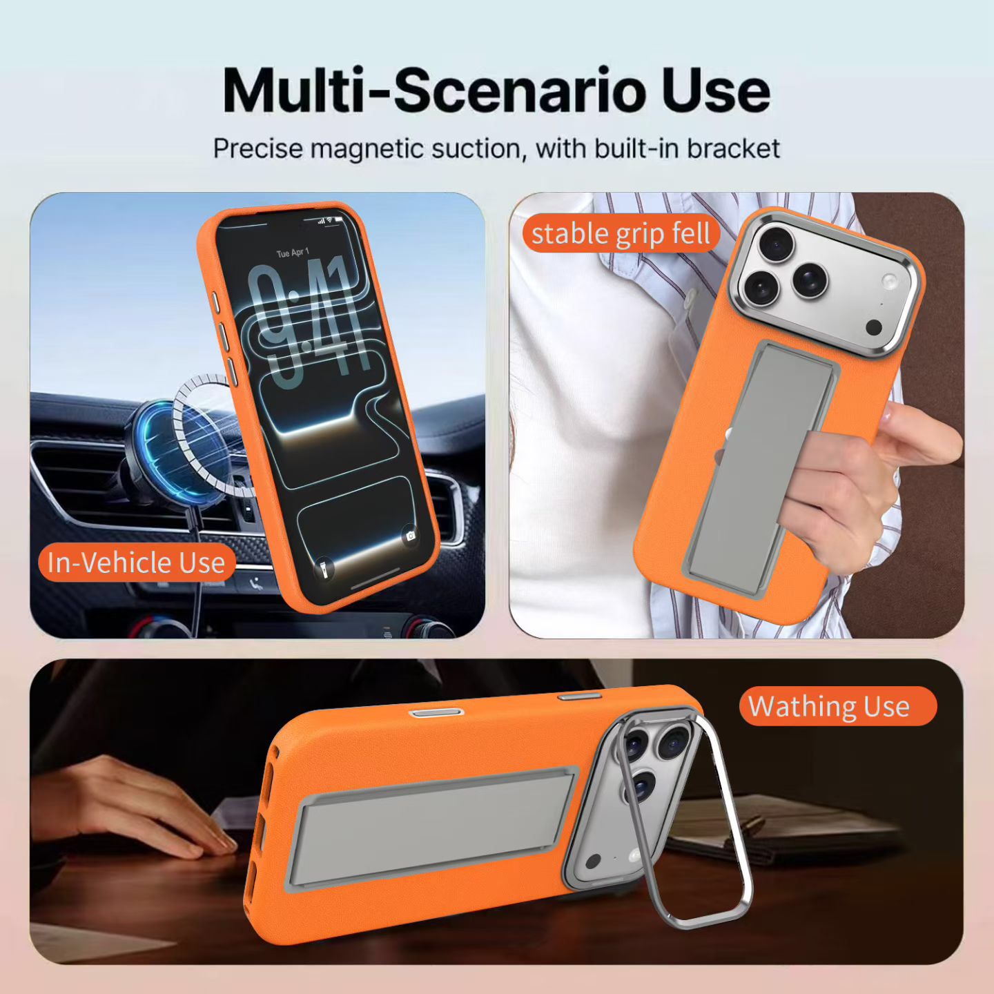 Magnetic Stand Case with Built-in Bracket — TPU Phone Case