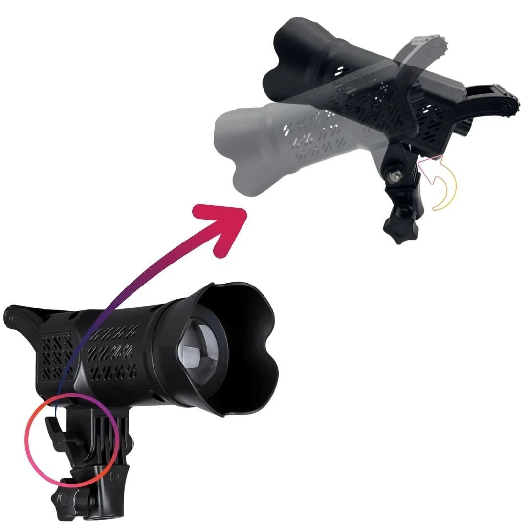 FSD-168 RGB Lighting Spotlight – Adjustable Head, Remote Control, Multi-Color Studio Light