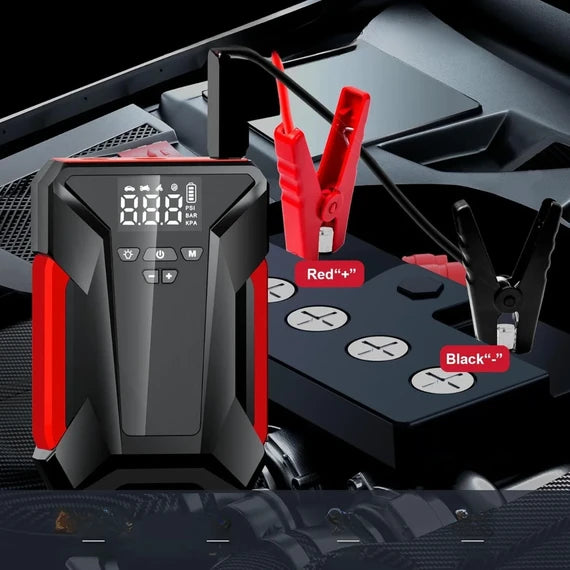 Multi-Functional Car Jump Starter with air compressor 39800mAh 8L - Saif Al Najmi Kw