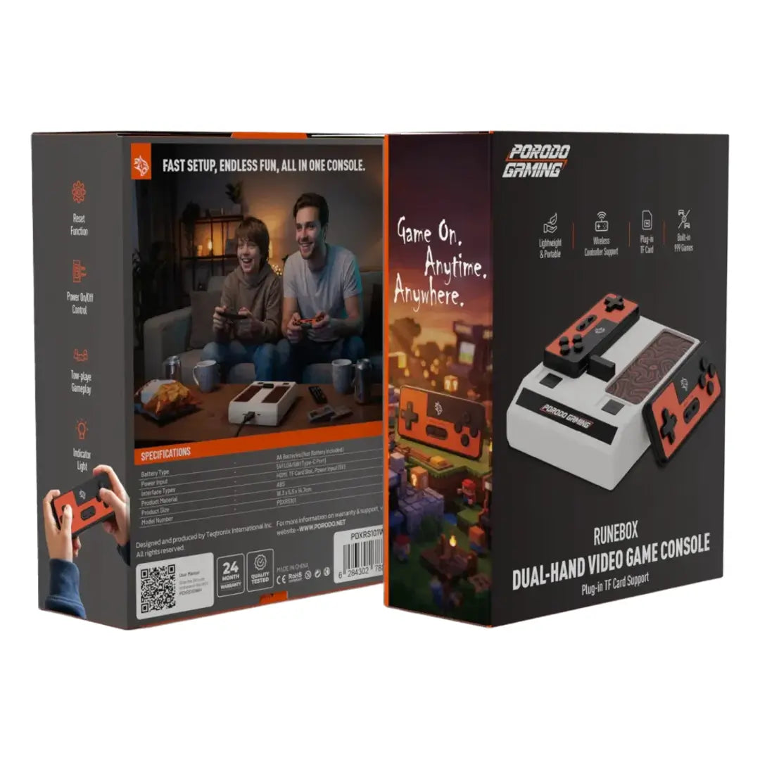 Porodo Gaming Runebox PDXRS101WHEAN Dual-Hand Video Game Console
