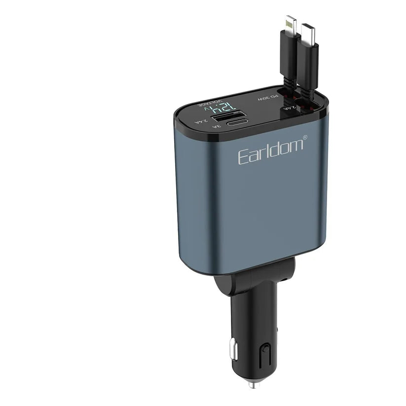 Earldom CC38 Retractable 4-in-1 Car Mobile Phone Charger - Saif Al Najmi Kw