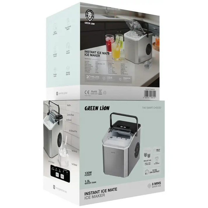 Green Lion Instant Ice Mate Ice Maker 1.5L — Gray