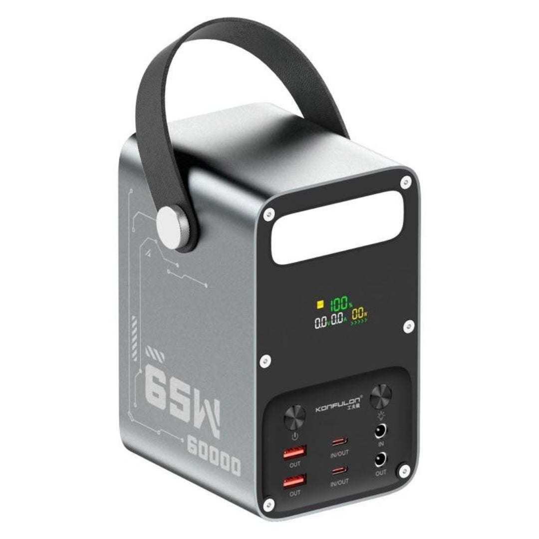 Konfulon A69Q 60000mAh 65W Fast Charging Power Bank with Multi-Port Output & LED Display