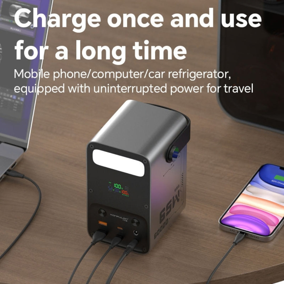 Konfulon A69Q 60000mAh 65W Fast Charging Power Bank with Multi-Port Output & LED Display