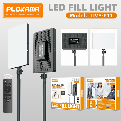 PLOKAMA LIVE-P11 LED Fill Light Panel Soft Studio Video Light