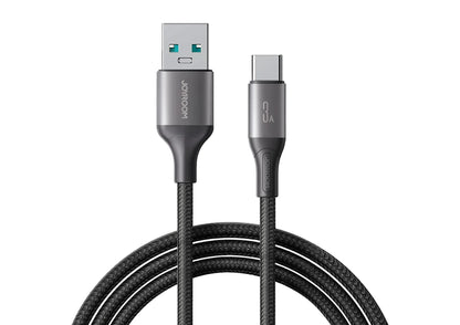 S-A28 Flash Series 3A Fast Charging Data Cable (USB-A to Type-C) – 2M, Black