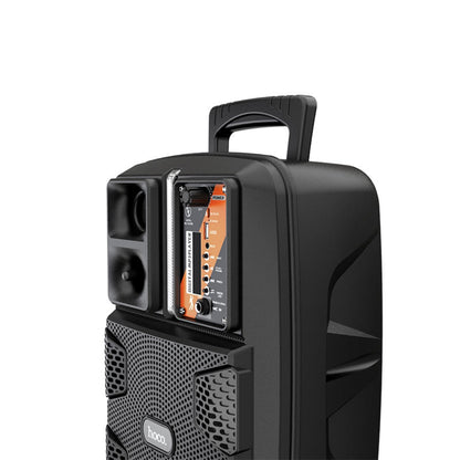 HOCO BS37 Dancer 8-Inch 15W Portable Bluetooth Speaker with RGB Lights & Wired Microphone – Black