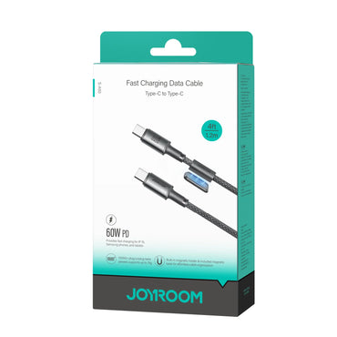 S-A50 Unlimited Series 60W Fast Charging Data Cable (Type-C to Type-C) – 1.2m, Dark Gray