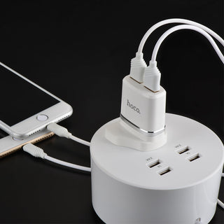 Hoco C12 Smart Dual USB Lightning Cable Charger Set