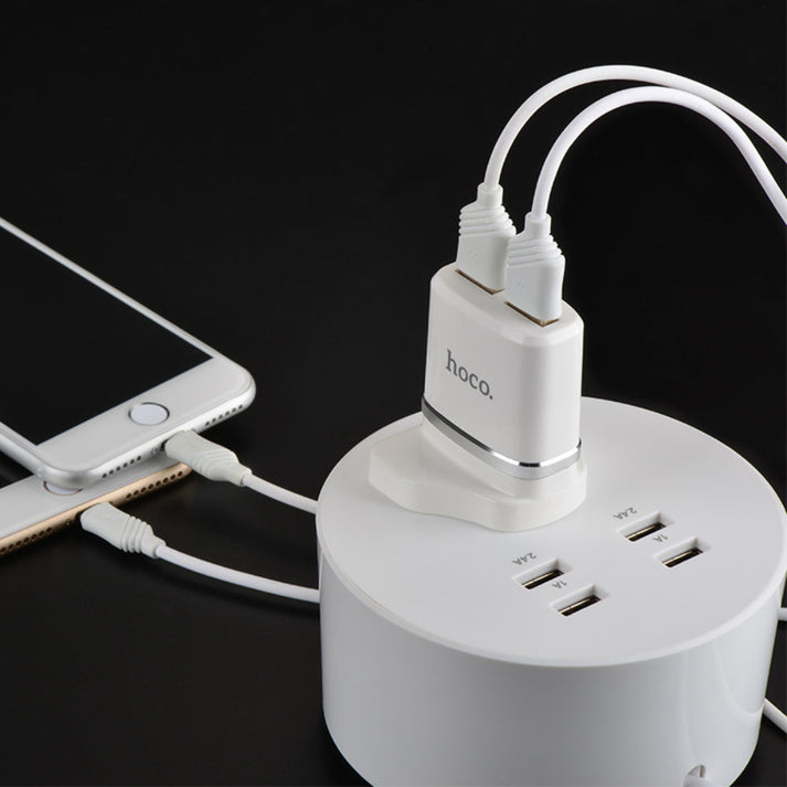 Hoco C12 Smart Dual USB Lightning Cable Charger Set