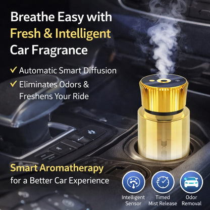 Car Fragrance Intelligent Atomization Aromatherapy Diffuser - Gold