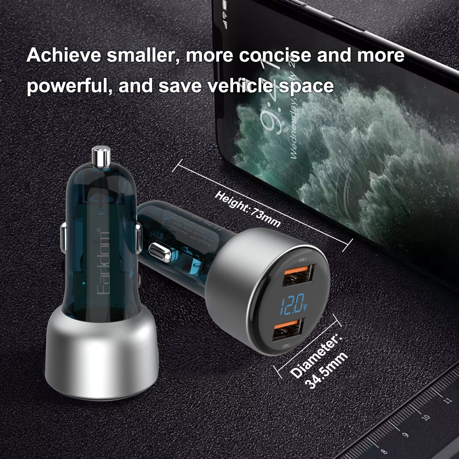 Earldom CC9 Digital Display Car Charger 45W - Saif Al Najmi Kw