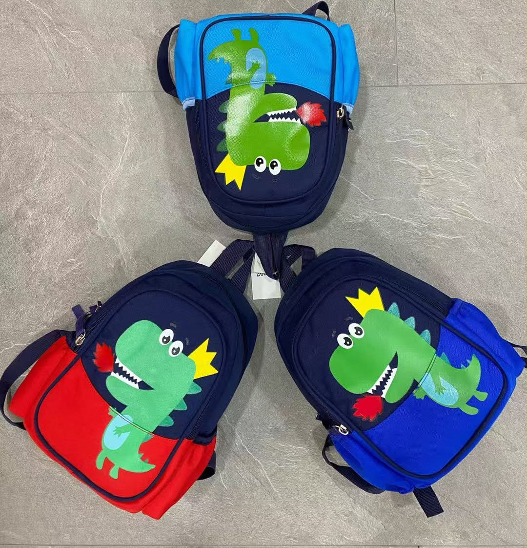 Kids Dinosaur School Backpack – Blue & Red