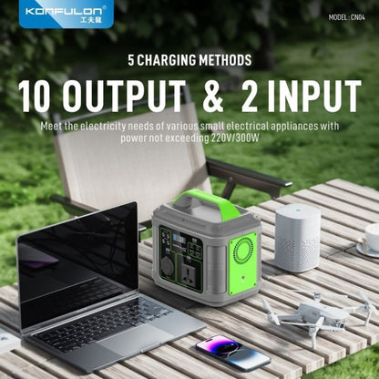 Konfulon CN04 60000mAh 192Wh Portable Power Station with 300W AC Output, 60W PD & Solar Charging