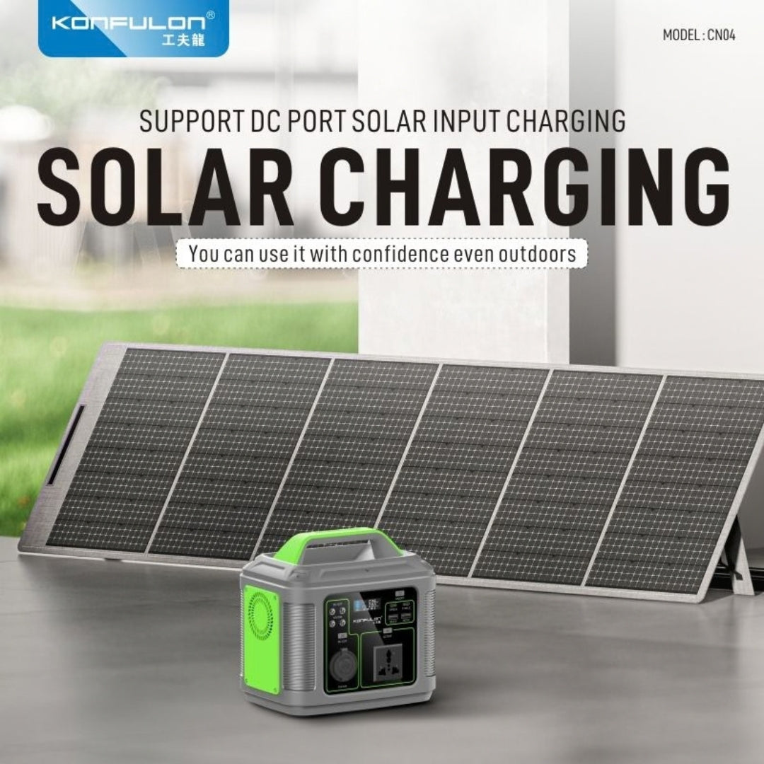 Konfulon CN04 60000mAh 192Wh Portable Power Station with 300W AC Output, 60W PD & Solar Charging