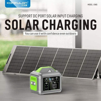 Konfulon CN05 128000mAh 409.6Wh Portable Power Station with 600W AC Output, 60W PD & Solar Charging