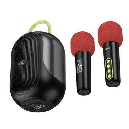 HOCO DS68 Cool RGB Bluetooth Speaker with Dual Wireless Microphones – 10W – Black