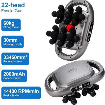 IeBilif 22-Head Deep Tissue Massage Gun with 9 Modes & 9 Speed Levels