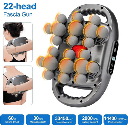 IeBilif 22-Head Deep Tissue Massage Gun with 9 Modes & 9 Speed Levels