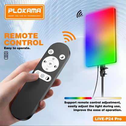 PLOKAMA LIVE-P24 Pro 80W RGB LED Fill Light Panel with Remote