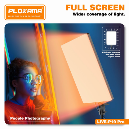 PLOKAMA LIVE P19 Pro 80W RGB LED Fill Light Studio Panel