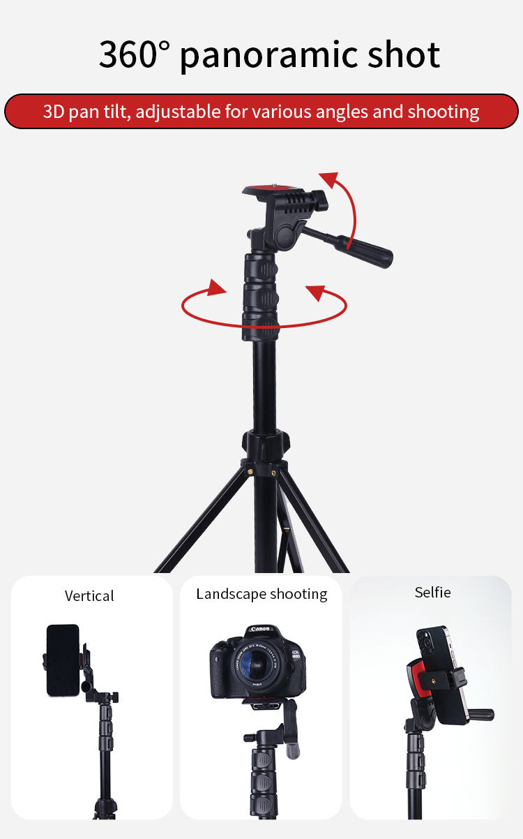 Jmary KP-2206 169cm Aluminum Tripod Stand for Phone & Camera