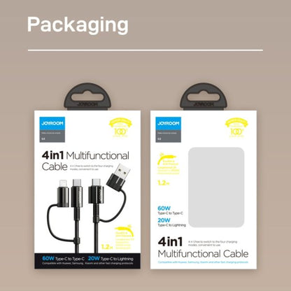 Joyroom 4in1 Multifunctional Cable 60W Type-C To Type-C - 20W Type-C To Iphone 1.2M-3A G3 - Saif Al Najmi Kw