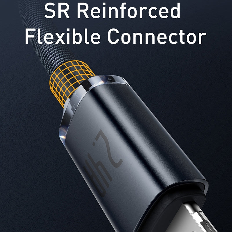 Baseus Crystal Shine Series 2.4A Fast Charging USB to Lightning Data Cable 2m Black CAJY000101 - Saif Al Najmi Kw