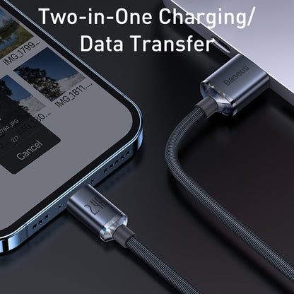Baseus Crystal Shine Series 2.4A Fast Charging USB to Lightning Data Cable 2m Black CAJY000101 - Saif Al Najmi Kw